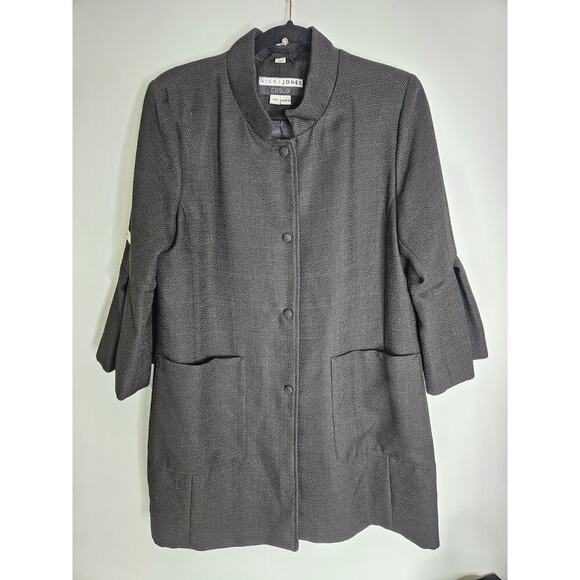 Nikki Jones Boutique Montreal Duster Blazer Dress Coat Women Size Medium - Picture 2 of 12